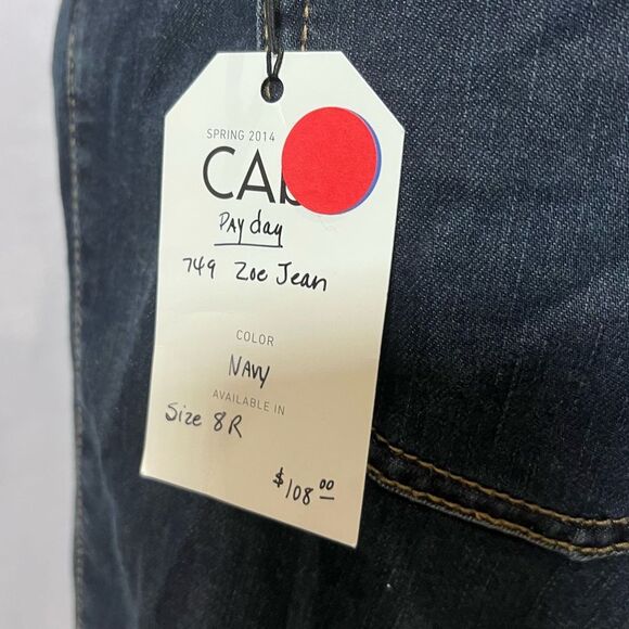 Cabi Zoe Jean dark wash indigo blue low rise flare bootcut jeans size 8R NWT - Picture 5 of 7